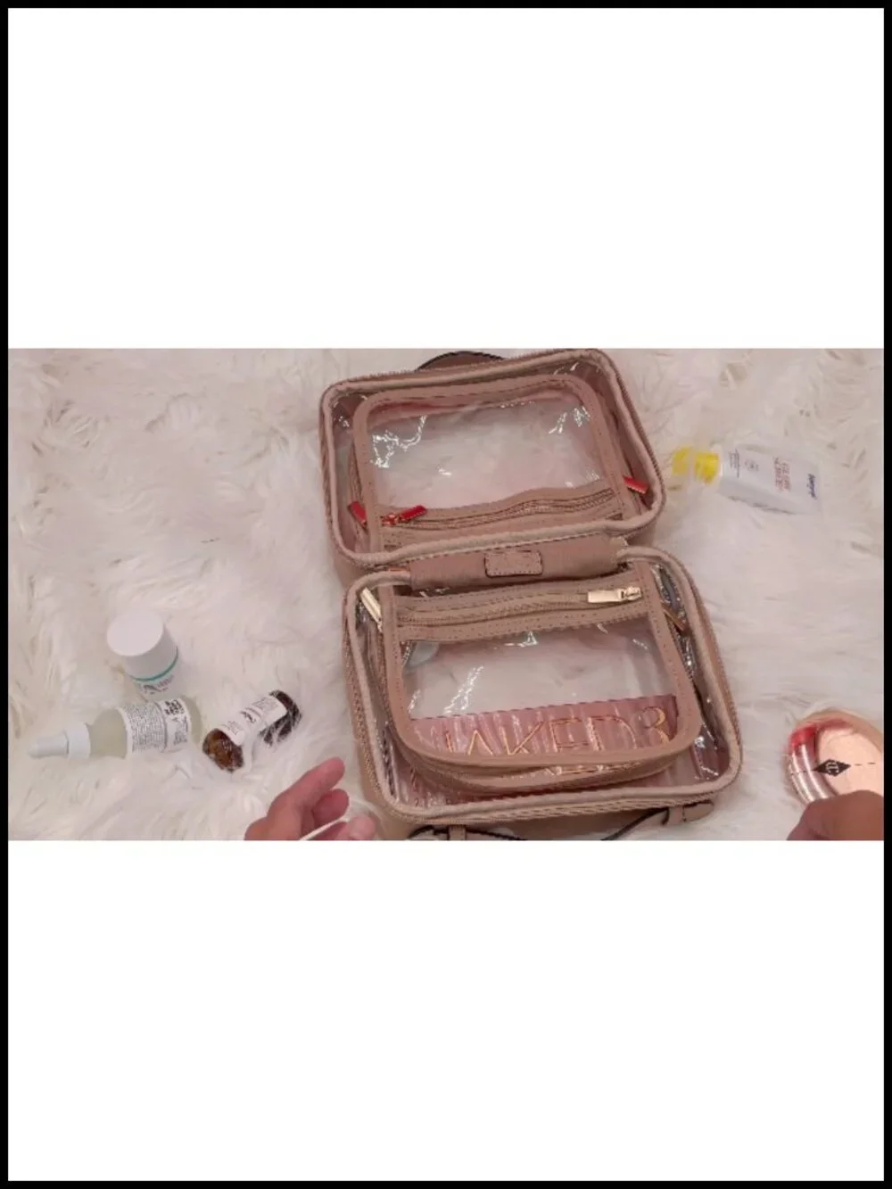 Clear Makeup Bag Large Capacity Travel Toiletry Case Transparent PVC Cosmetic
